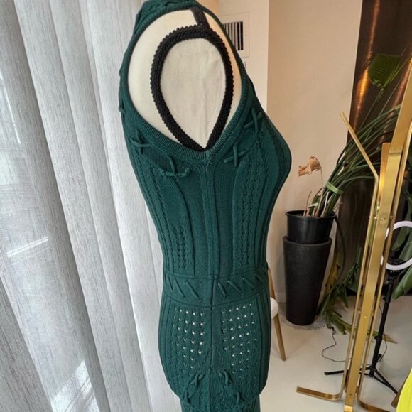 Rono Kobo Emerald Green Knit Dress - Picture 8 of 15